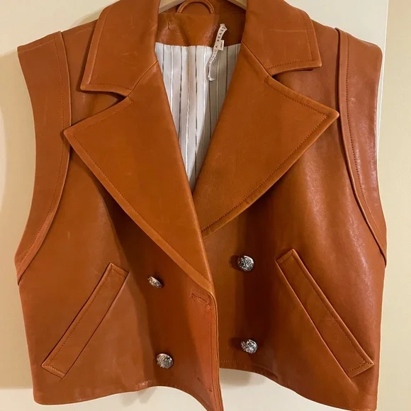 Veronica Beard Rixey Leather Vest - Picture 3 of 4